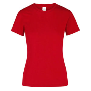 Women Round Neck T Shirt Red