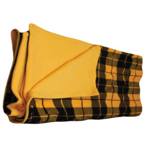 Maasai Black Shuka Yellow Fleece Blanket