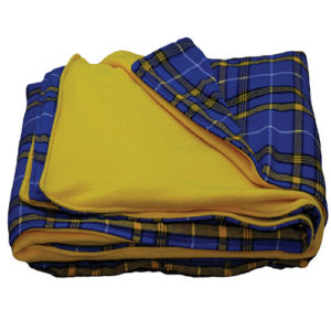 Maasai Blue Shuka Yellow Fleece Blanket
