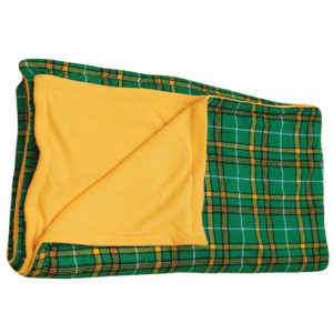 Maasai Green Shuka Yellow Fleece Blanket