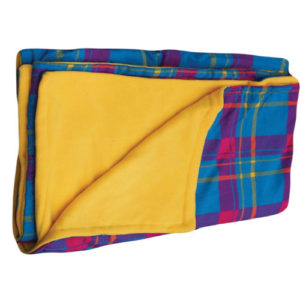 Maasai Light Blue Shuka Yellow Fleece Blanket