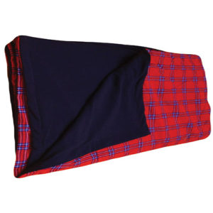 Maasai Red Shuka Black Fleece Blanket