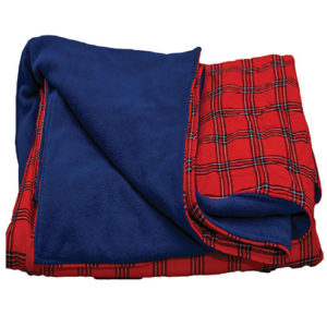 Maasai Red Shuka Navy Blue Fleece Blanket