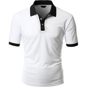 Polo Shirt Mix & Match White Body Black Collar
