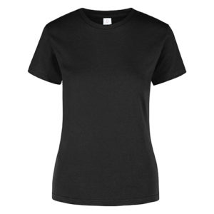 Women Round Neck T Shirt Black