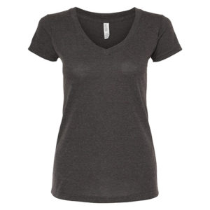 Women V-neck T shirt Dark Grey