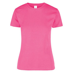 Women Round Neck T Shirt Pink
