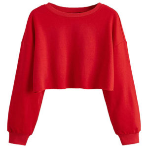 Crop Tops Sweatshirts Red