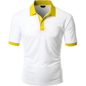 Polo Shirt Mix & Match White Body Yellow Collar