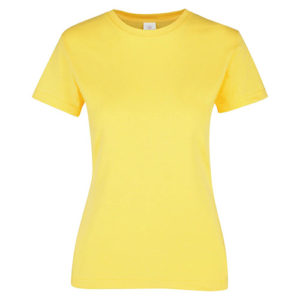 Women Round Neck T Shirt Yellow