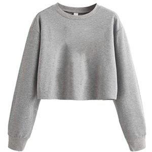 Crop Tops Sweatshirts Grey