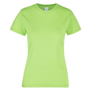 Women Round Neck T Shirt Lime Green