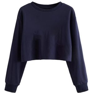 Crop Tops Sweatshirts Navy Blue