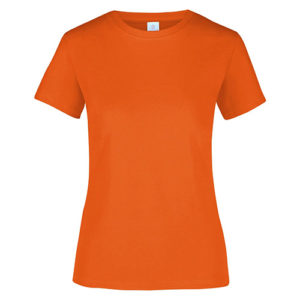 Women Round Neck T Shirt Orange