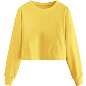 Crop Tops Sweatshirts Yellow