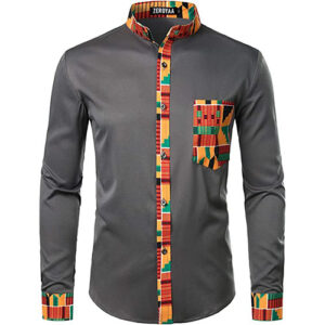 Grey Ankara Mens Shirts