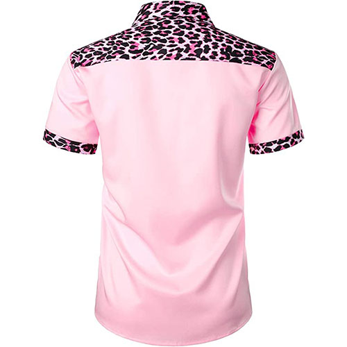 Ankara Men's Shirt Short Sleeves Pink - Image 2