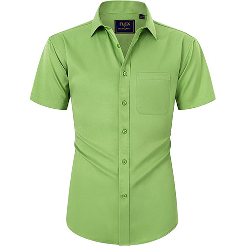 Men's Shirt Short Sleeves Light Green