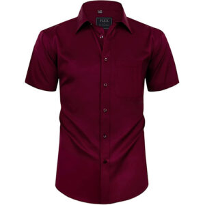 Men's Shirt Short Sleeves Maroon