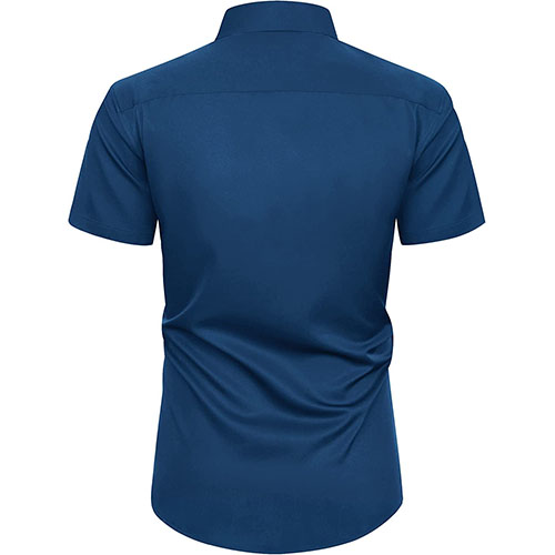Men's Shirt Short Sleeves Navy Blue - Image 2