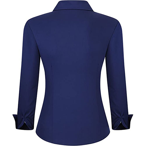 Women ¾  Sleeve Shirt Navy Blue - Image 2