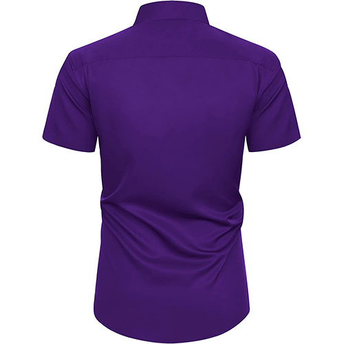 Men's Shirt Short Sleeves Purple - Image 2