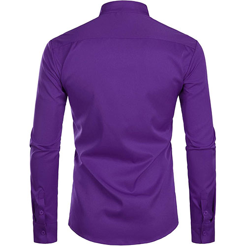 Men Long Sleeve Shirt Purple - Image 2