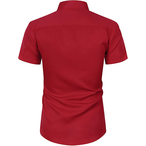Men's Shirt Short Sleeves Red - Image 2