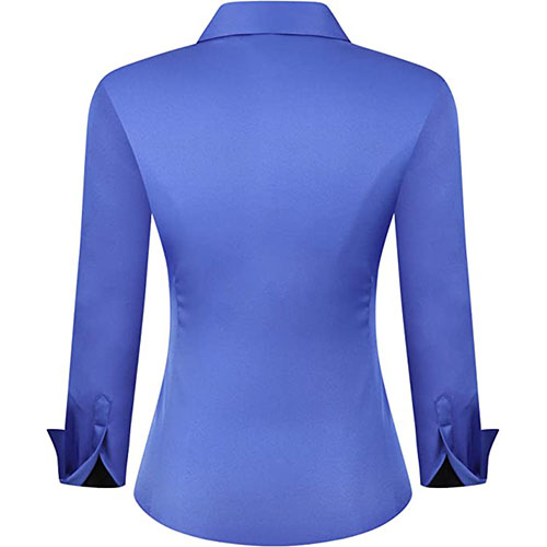 Women ¾  Sleeve Shirt Blue - Image 2